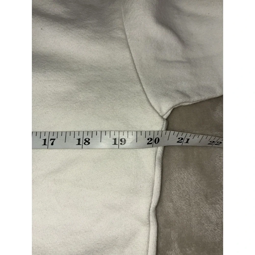 Sweatshirt‎ XS White Relaxed Fleece Chateaux Back Print NEW *spots
